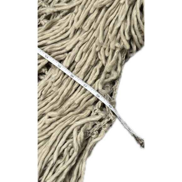 Blu Pepper Crotchet Fringe Vest Women Size S Open Front Shaggy Knit Festival 70s - Picture 3 of 6